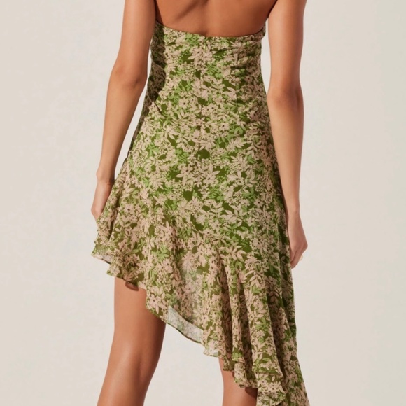 ASTR The Label Asymmetrical Ruffle Hem Halter Dress - Picture 2 of 3